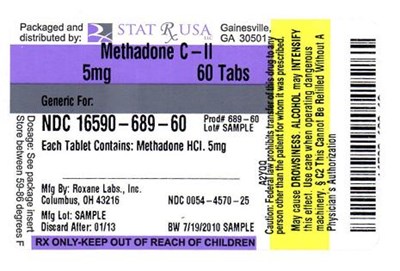 Label Image (Methadone 5mg Label 689)